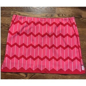 Golftini | Pink‎ Red White Chevron I Love Lucy Skirt Althetic Skort Sz 16